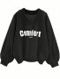 Fashionable Style Plush Printed Sports Jacket Letter Print Long Sleeve Women's Clothing