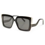 Black Sculpted Temple Sunglasses