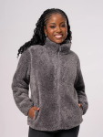 Grey Plush Zip-up Jacket - L Grey
