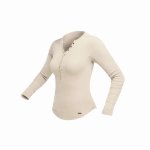 Ladies L S Wayfare Top - Stone - 3XL