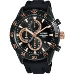 LORUS Gents Black Chronograph Watch