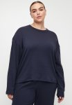 Cotton On Plus Pointelle Rib Long Sleeve Top - Navy Vision