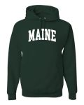 Wild Bobby State Of Maine College Style White Fashion Unisex Hoodie Sweatshirt Forest Green Medium