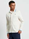 Tipped Long Sleeve Polo In Snow White - XXL