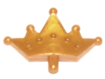 Parts Minifigure Crown Tiara 5 Points Rounded Ends 33322 - Pearl Gold