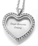 FL14 - Personalized Heart Floating Locket Necklace High Quality Stainless Steel