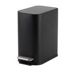 5L Steel Pedal BIN Slimline Rectangle Black Trento
