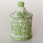 Lime Jar With Lid – Floral Design – 15.5X10CM