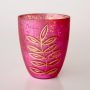 Pink & Gold Glass Tealight Holder 12X10CM