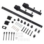 Barn Sliding Door Installation Kit Black 2M