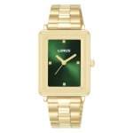 LORUS Ladies Rectangle Green Dial Watch