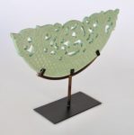 Green Sandstone Ornament On Metal Stand 29X40X10CM