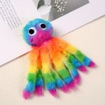 Yiyuanpet Octopus-shaped Plush Interactive Cat Toy Multi-color Cartoon Pattern Soft Pet Plaything For All Breed Sizes - Durable