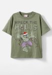 Cotton On License Drop Shoulder Short Sleeve Tee - Lcn Mar Swag Green the Hulk Wreck The Halls