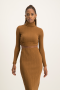 Kora Poloneck Cropped Top - Brown Sugar - XS