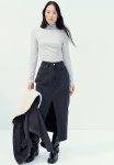 Modal-blend Polo-neck Top - Grey