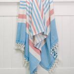 Stripe Backed Fouta Blue And Red