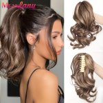 Claw Clip Ponytail Extension For Women Short Curly Wavy Synthetic Hairpiece Versatile Basics Style Secure Grip Claw Suitable For