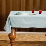 Chambray Cotton Tablecloth Duck Egg