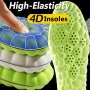 1PAIR 4D Sport Insoles Soft Breathable High-elasticity Shoe Cushions Shock Absorption Shoe Pads