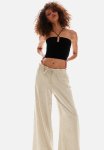 Linen-blend Pull-on Trousers - Light Beige Marl
