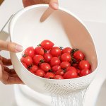 1PC Rice Washing Drain Basket Rice Washing Filter Basket Creative Rice Washing Sieve Plastic Rice Colander Household Rice Washin