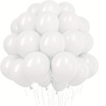 50PCS White Balloons 12.7CM White Party Latex Ballons For Women&girl 16TH 21TH 30TH Birthday Graduation Baby Shower Wedding Anni