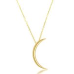 Sterling Silver Gold-plated 16" + 2" Crescent Moon Necklace
