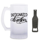 Designated Drinker Beer Glass And Bottle Opener