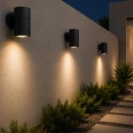 Ellies Ash Series Ac Up down Facing Outdoor Wall Light - GU10 Base White Black - White