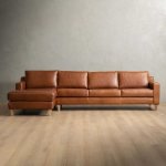 Douglas Leather Corner Couch With Daybed Left Butterscotch