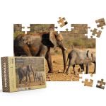 Harmonious A3 Elephant And Calf Hand-crafted South African Wildlife Puzzle