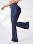 Solid Color Comfy Yoga Pants High Waist Stretchy Flared Legs Yoga Trousers Women's Activewear Wide Waistband