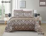 Simon Baker Brisbane Comforter - Stone Various Sizes - Queen - 250CM X 250CM + 2 Pillowcases 50CM X 70CM + 5CM Stone
