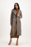 Madison Brown Check Coat - XS