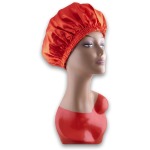 Luxurious Reversible Satin Bonnet - Bright Red