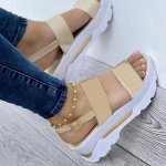 Opel Open Toe Shoes Summer Women Non Slip Durable Women's Sandals Wedges Basic Buckle Sandals Women Zapatos De Mujer Footwear