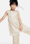 Sequined A-line Dress - Gold-coloured