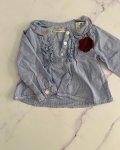 Zara Blue Checked Top 3 6M