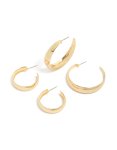 Goldair Gold Plated Medium & Large Hoop Earrings 2-PACK