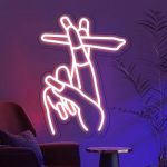 Hand Neon Signs Pink LED Neon Sign For Wall Decor Nail Neon Signs USB Hand Neon Light Signs For Salon Bedroom Living Room Office