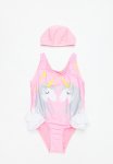 PoP Candy Printed Swimsuit And Cap Set - Pink