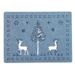 Felt Reindeer Placemats Grey 4 Piece