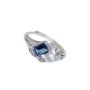 Blue Topaz Square Gem Women's Anniversary Ring