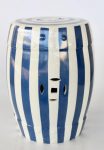 Blue & White Striped Ceramic Garden Stool 43X30CM