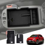 Tumukiw Central Console Armrest Storage Box Compatible With Fiat 500X Center Console Organizer Tray Abs Interior Accessories