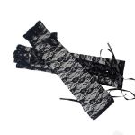 Women Gloves Lolita Lace Stitching Buckle Strap Half Finger Gloves