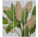 3 Panel Banana Leaves Wood Carving 1500 X 1350