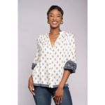 Print Border Blouse