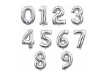 Party Foil Balloon Numbers 800MM Silver